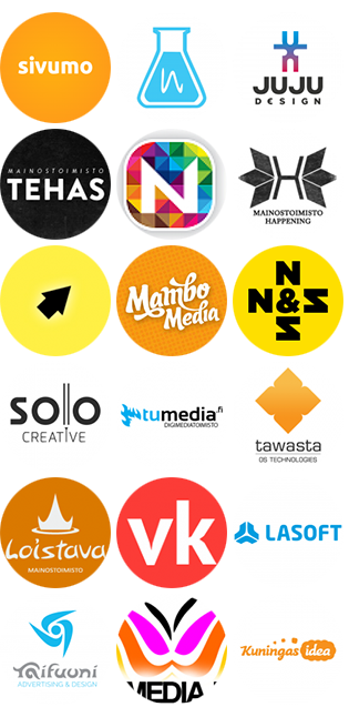 Esimerkkejä ammattilaisten suunnittelemista logoista